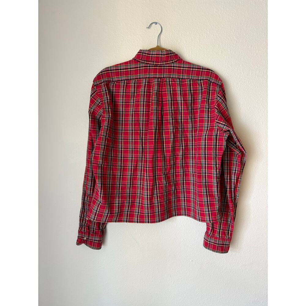 Ralph Lauren Upcycled Flannel Plaid Crop collegiate fall autumn grunge reworked - Picture 7 of 7